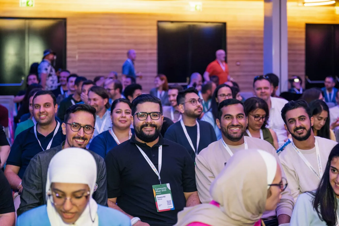 Sayed Ali Alkamel with developers at a Google developer community meet in Amsterdam