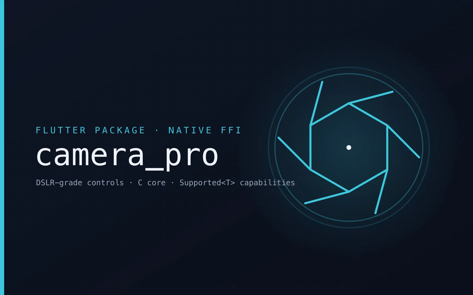 The camera_pro package cover with a line-drawn camera aperture